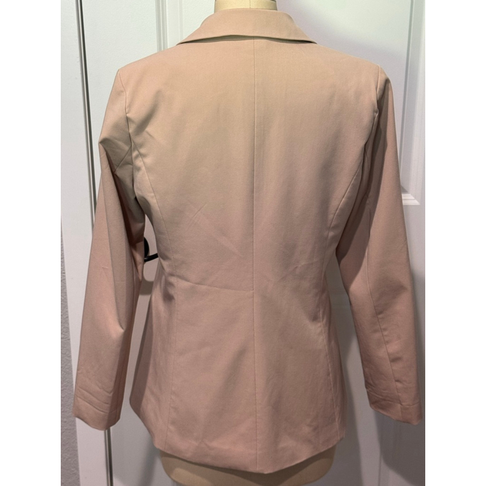 Women's Cicy Bell Khaki Lined Stretch Blazer Jacket M - Picture 4 of 12